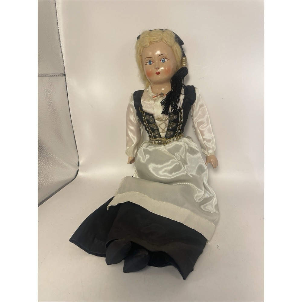 Vintage Croatian Folk Doll/joann/ Iceland 16" Doll Blue Eyes Blond Hair